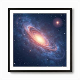 Watercolor Galaxy With Ethereal Star Clusters 1 Art Print