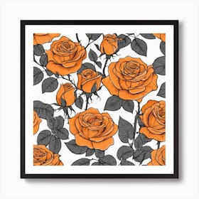 Orange Roses 6 Art Print