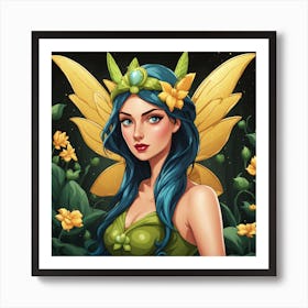 Pretty Fairy In The Forest Art Print