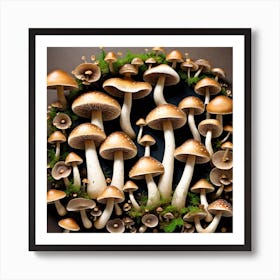 Mushrooms In A Circle 2 Art Print