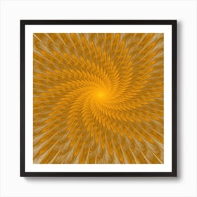 Fractal Abstract Background Pattern Gold Golden Yellow Art Print