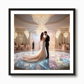 An Ultra Realistic 3d Rendering Of An Opulent Wedding Celebration Lavish Victorian Golden Decorated (5) Art Print