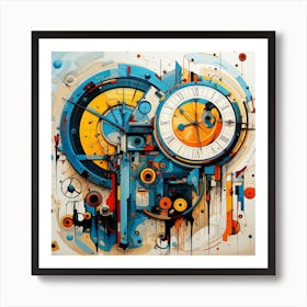 Abstract Clock Painting 4 Art Print