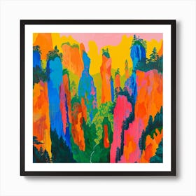 Colourful Abstract Zhangjiajie National Forest China 3 Art Print