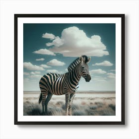 Zebra In The Desert Art Print