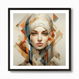 Abstract Geometric Hungarian Woman 02 Art Print