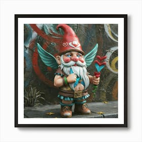 Cupid Gnome 3 Art Print