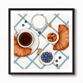 Coffee And Croissants Art Print