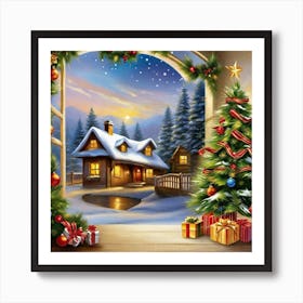 Christmas Window Art Print