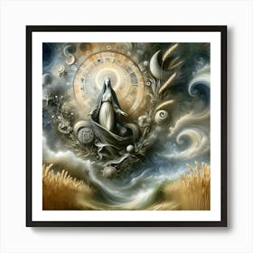 A Cosmic Harmony: The Virgin of the Zodiac Art Print