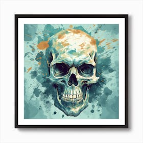 Watercolor Skull Illustration Art Print