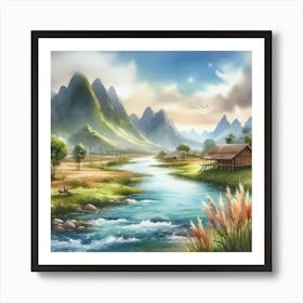 Chinese Landscape Painting Art Print