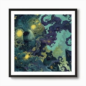 Bear In The Night Art Print