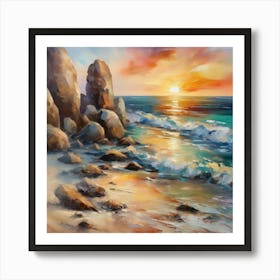 Sunset At The Beach 6 1 Art Print