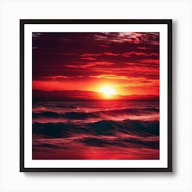 Sunset Over The Ocean 225 Art Print