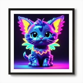 Neon Cat 1 Art Print