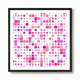 Background Square Pattern Colorful 1 Art Print