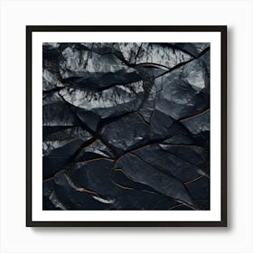 Black Cracks In The Rock Art Print