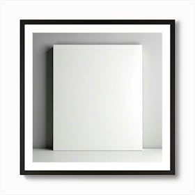 Mock Up Blank Canvas White Pristine Pure Wall Mounted Empty Unmarked Minimalist Space P (26) Art Print