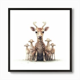 Deer Family Art Print