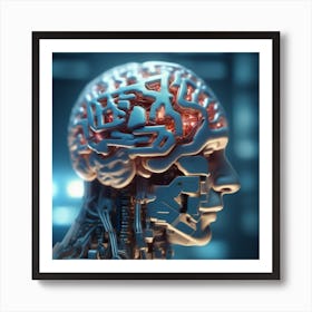 Human Brain With Artificial Intelligence 39 Art Print