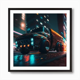 Truck At Night Art Print