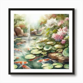 Koi Pond Art Print