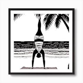 Yoga On The Beach 27 Art Print
