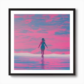 Minimalism Masterpiece, Trace In The Waves To Infinity + Fine Layered Texture + Complementary Cmyk C (40) Art Print