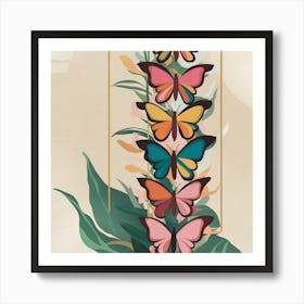 Butterflies On A Branch 6 Art Print