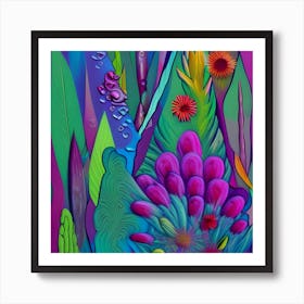 Retro Blooms Art Print