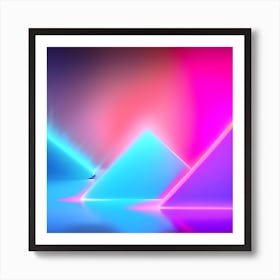 Neon Triangles Art Print