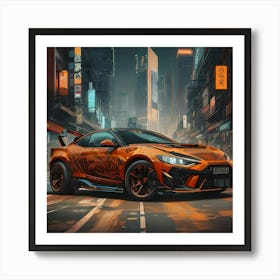 Pumpkin Car (Cyberpunk17) Art Print