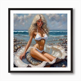 Mermaid In Shell 1 Art Print