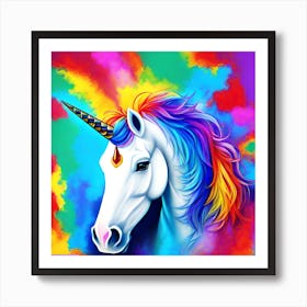Colorful unicorn Art Print