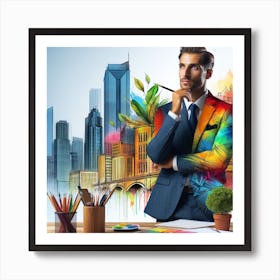 Businessman In A Suit Art Print