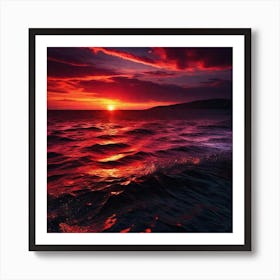 Sunset Over The Ocean 175 Art Print