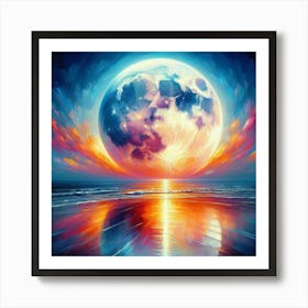 Full Moon Painting 3 Art Print