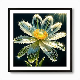 Flower With Water Droplets Art Print