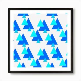 Blue Triangles Art Print