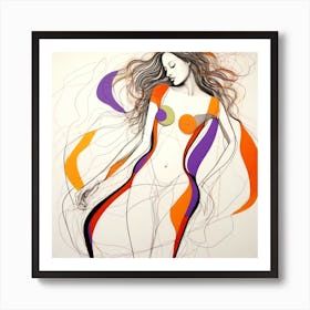 Woman With Long Hair 4 Art Print