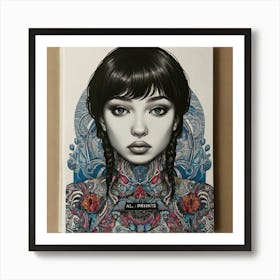 Tattooed Girl Energy auras Art Print