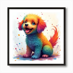 Colorful Puppy 1 Art Print