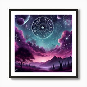 Zodiac Signs In The Sky Art Print