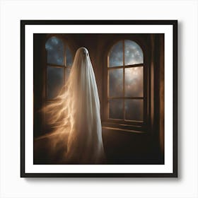 Halloween Ghost In A Room Art Print