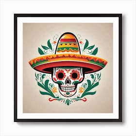 Day Of The Dead Skull 130 Art Print