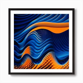 Blueorangewaves Art Print