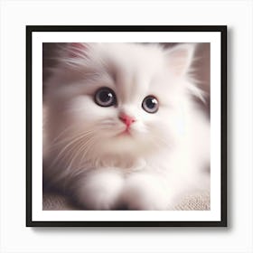 White Cat 7 Art Print