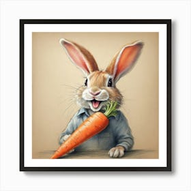 Rabbit With Carrot 2 Art Print