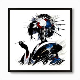 Creative Geisha Illustration 90 Art Print